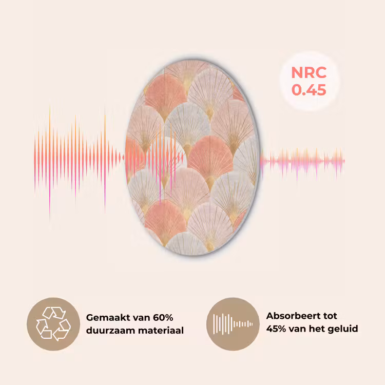 Waaiers - Goud - Roze Akoestische PET Vilt - Rond klein 838 -USP_NL