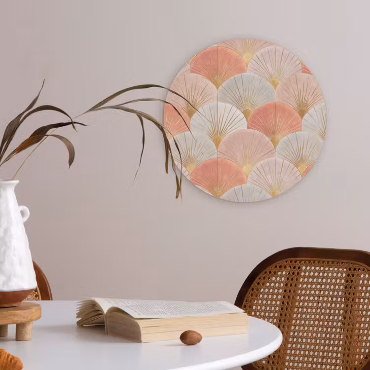 Waaiers - Goud - Roze Akoestische PET Vilt - Rond klein 838 -sfeer3