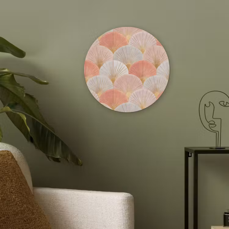 Waaiers - Goud - Roze Akoestische PET Vilt - Rond klein 838 -sfeer2