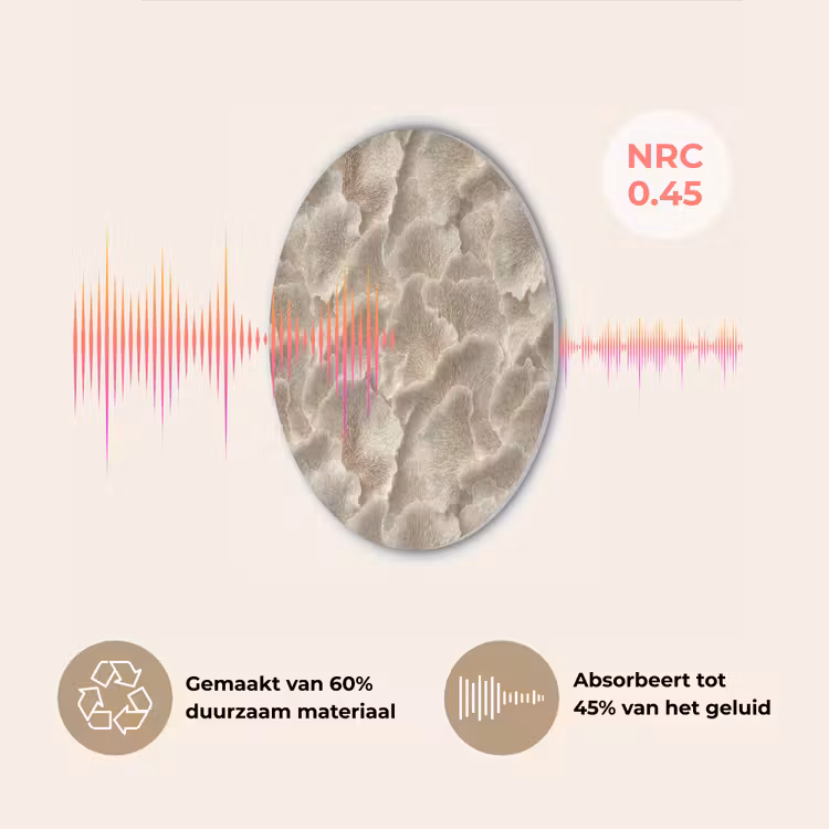 Waaierstructuren - Beige - Vezeltextuur Akoestische PET Vilt - Rond klein 838 -USP_NL