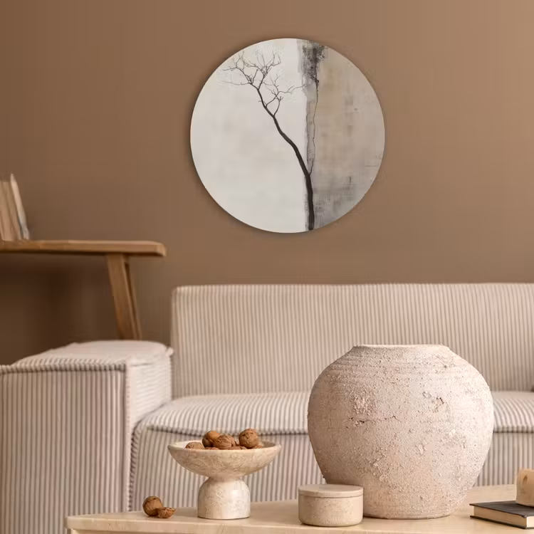 Wabi sabi - Plant - Beige Akoestische PET Vilt - Rond klein -sfeer1