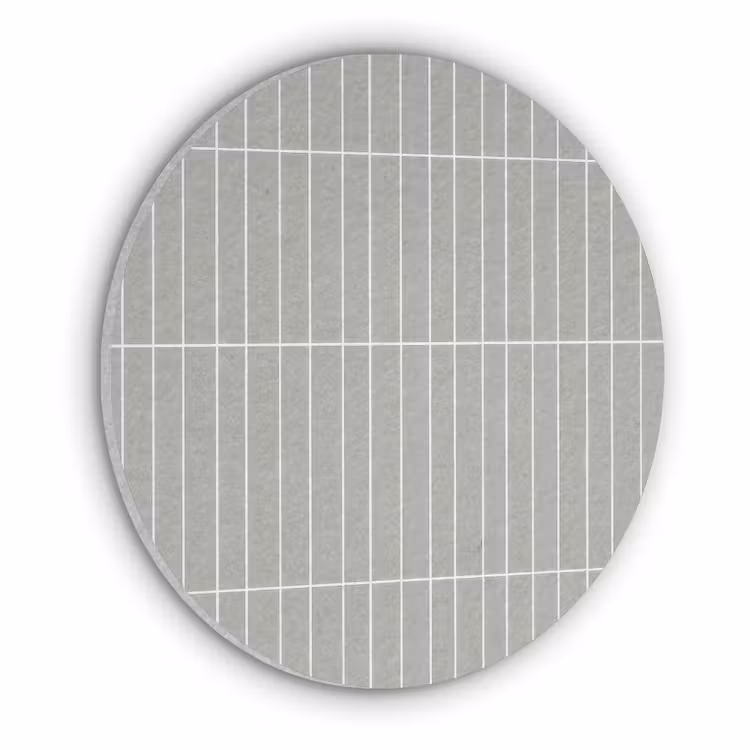Wandtegel - Verticaal - Lichtgrijs Akoestische PET Vilt - Rond klein 838 -3d