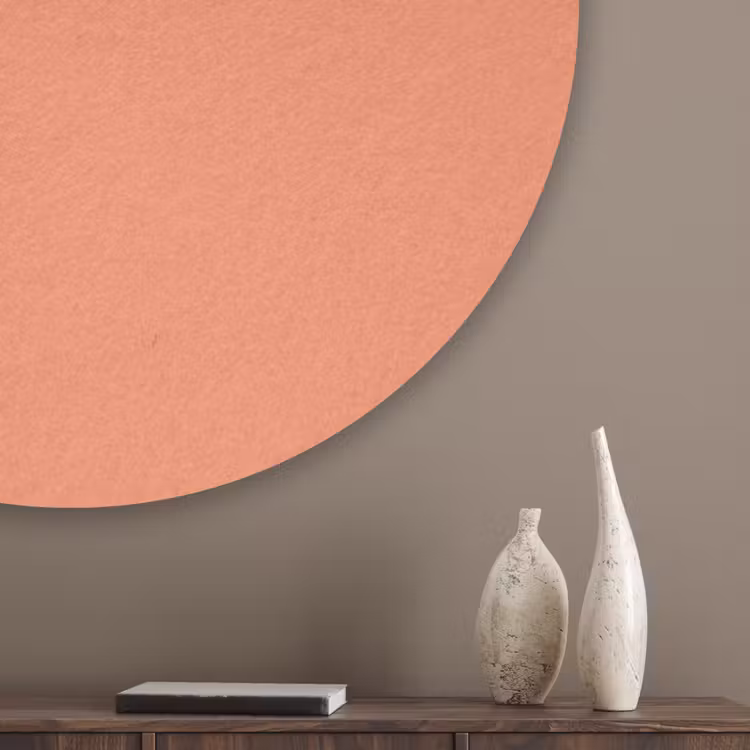 Warm - Clay - Terracotta Akoestische PET Vilt - Rond klein 838 -sfeer5_closeup