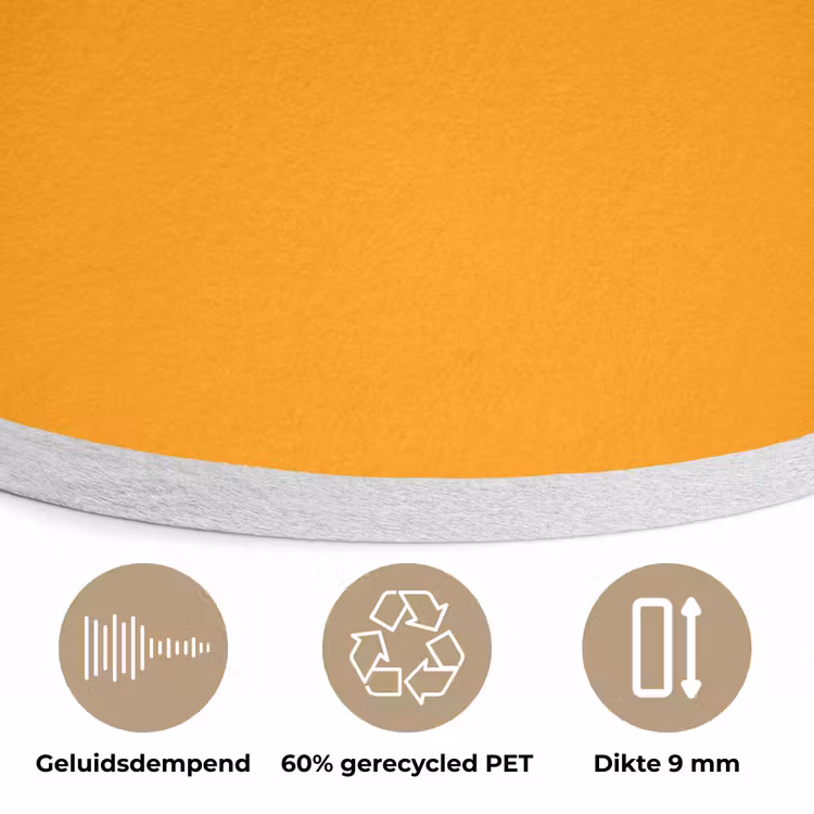 Warm - Ochre - Oranje Akoestische PET Vilt - Rond klein 838 -closeup_NL