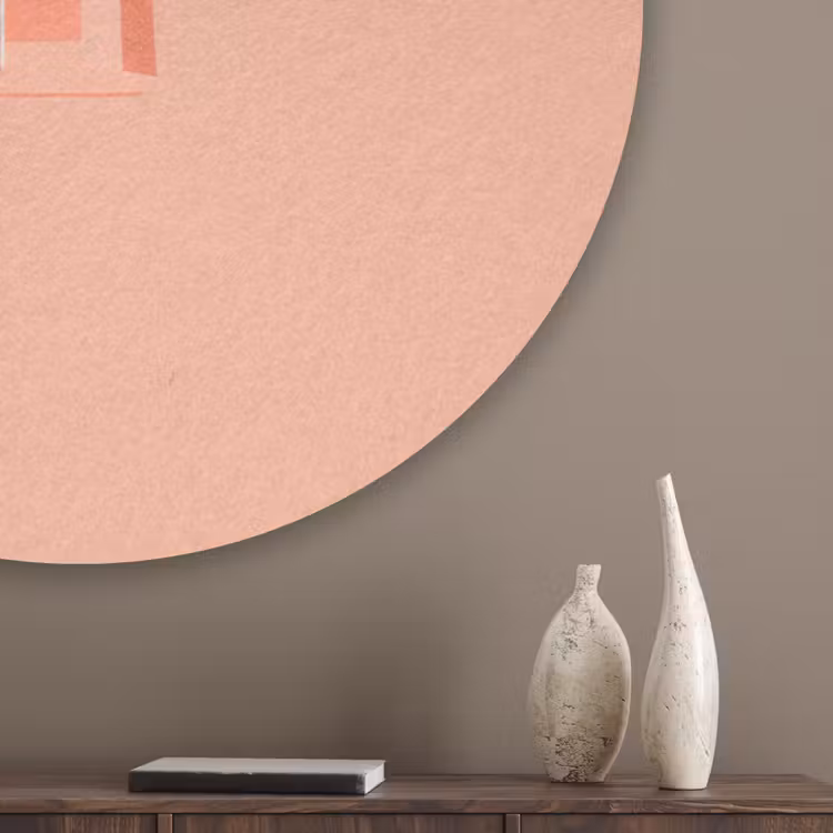 Waterijsje - Pasteltinten - Minimalistisch Akoestische PET Vilt - Rond klein -sfeer5_closeup