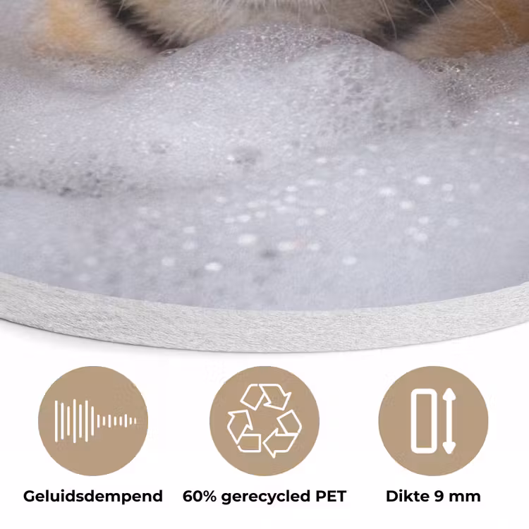Welpje - Bad - Geel Akoestische PET Vilt - Rond klein -closeup_NL