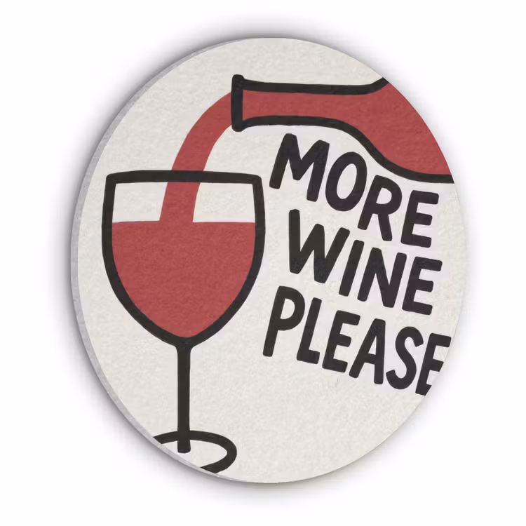 Wijnfles - Quote - Rood - Glas Akoestische PET Vilt - Rond klein -3d
