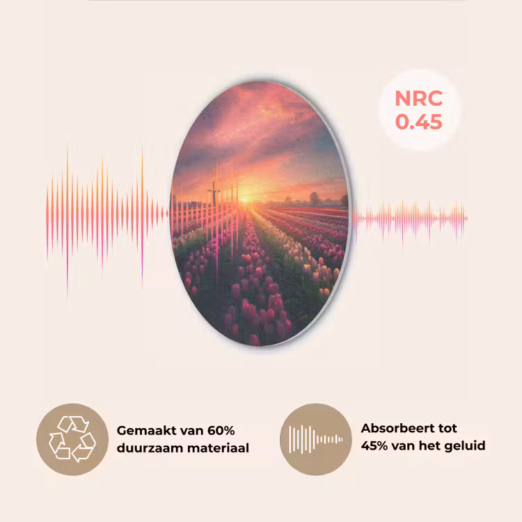 Windmolen - Zonsondergang - Landschap Akoestische PET Vilt - Rond klein -USP_NL