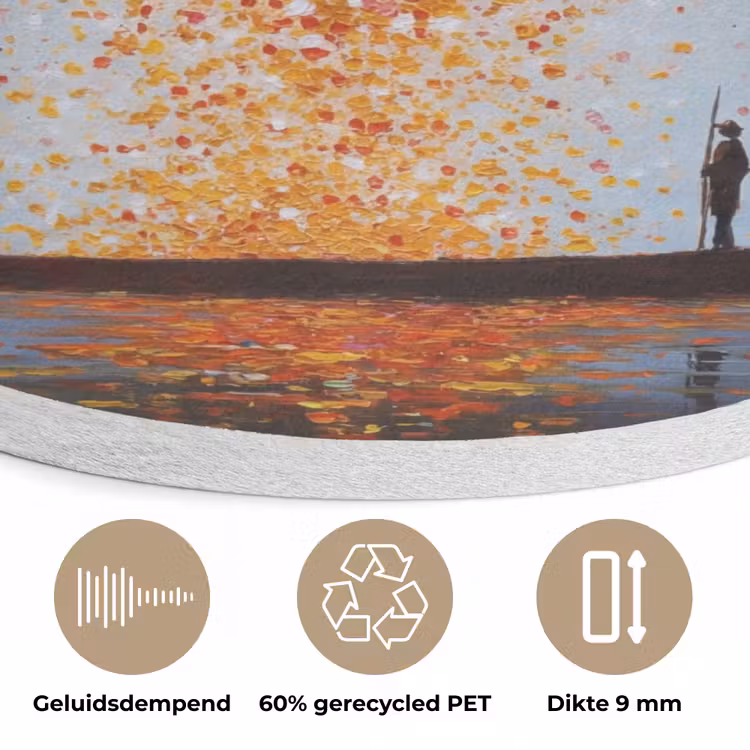 Wolk - Confetti - Boot - Wateroppervlakte Akoestische PET Vilt - Rond klein -closeup_NL