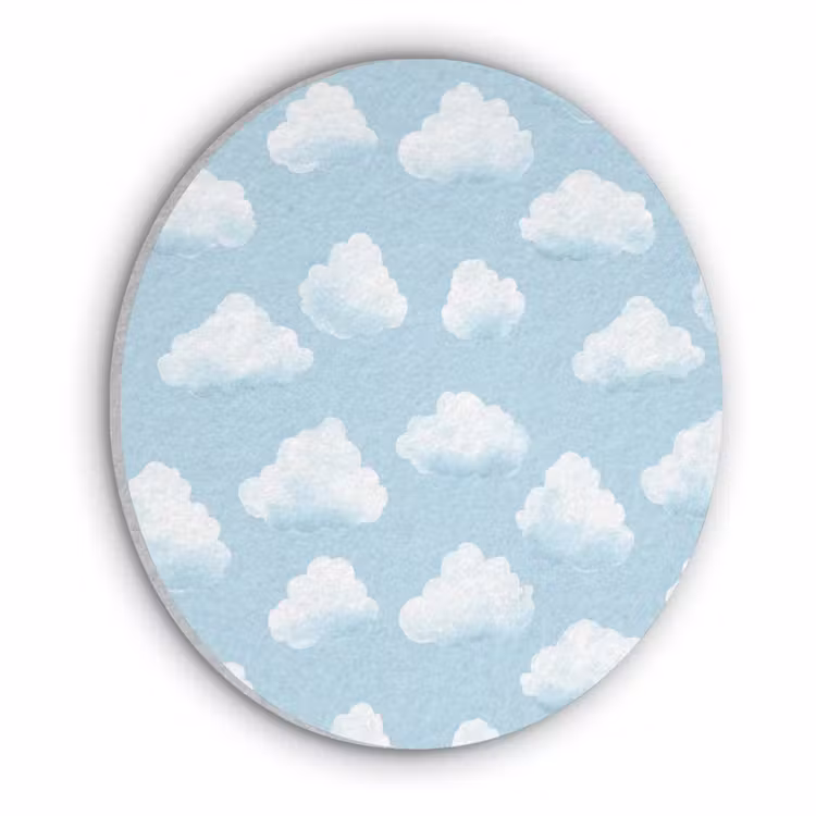 Wolken - Illustratie - Blauw Akoestische PET Vilt - Rond klein 838 -3d