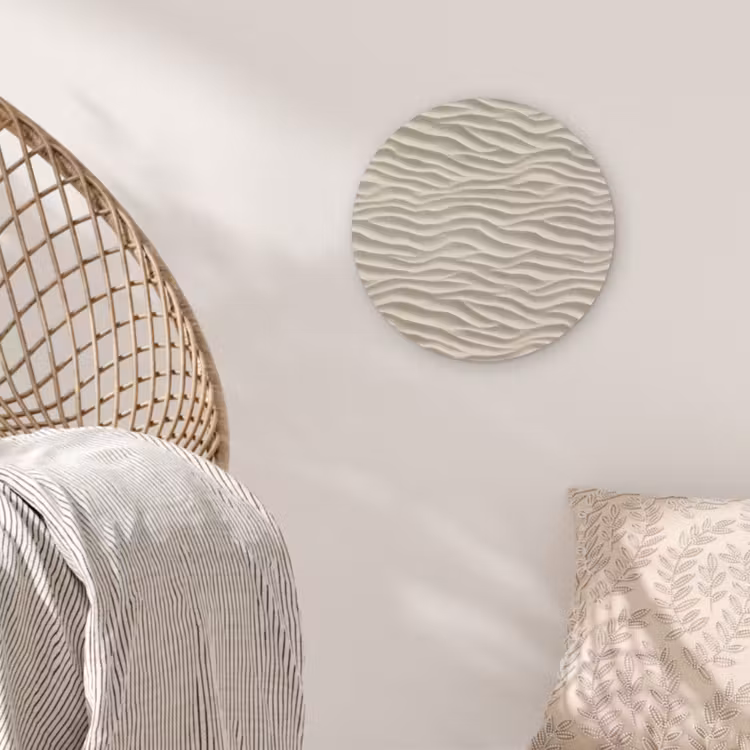 Zand - Golven - Beige Akoestische PET Vilt - Rond klein 838 -sfeer4