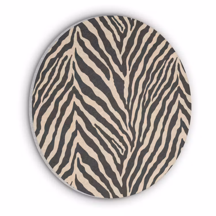 Zebra - Klassiek - Zwart Akoestische PET Vilt - Rond klein 838 -3d