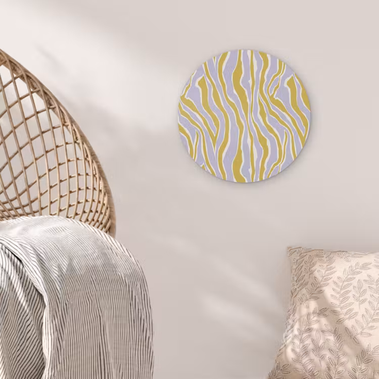 Zebra - Modern - Meerkleurig Akoestische PET Vilt - Rond klein 838 -sfeer4