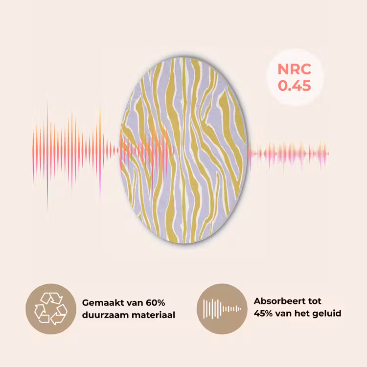 Zebra - Modern - Meerkleurig Akoestische PET Vilt - Rond klein 838 -USP_NL