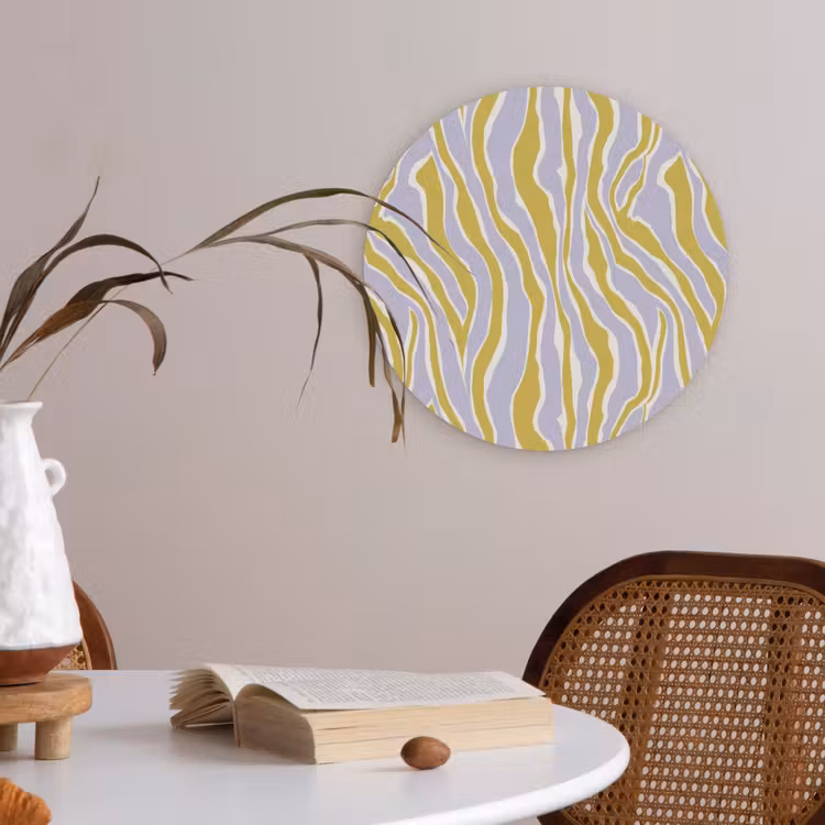 Zebra - Modern - Meerkleurig Akoestische PET Vilt - Rond klein 838 -sfeer3