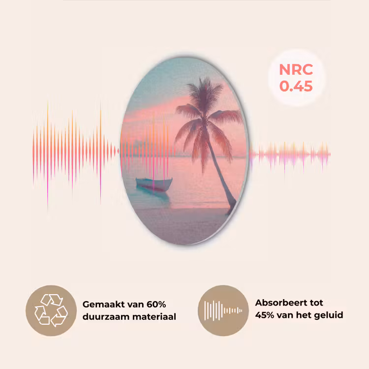 Zee - Boot - Zonsondergang Akoestische PET Vilt - Rond klein -USP_NL
