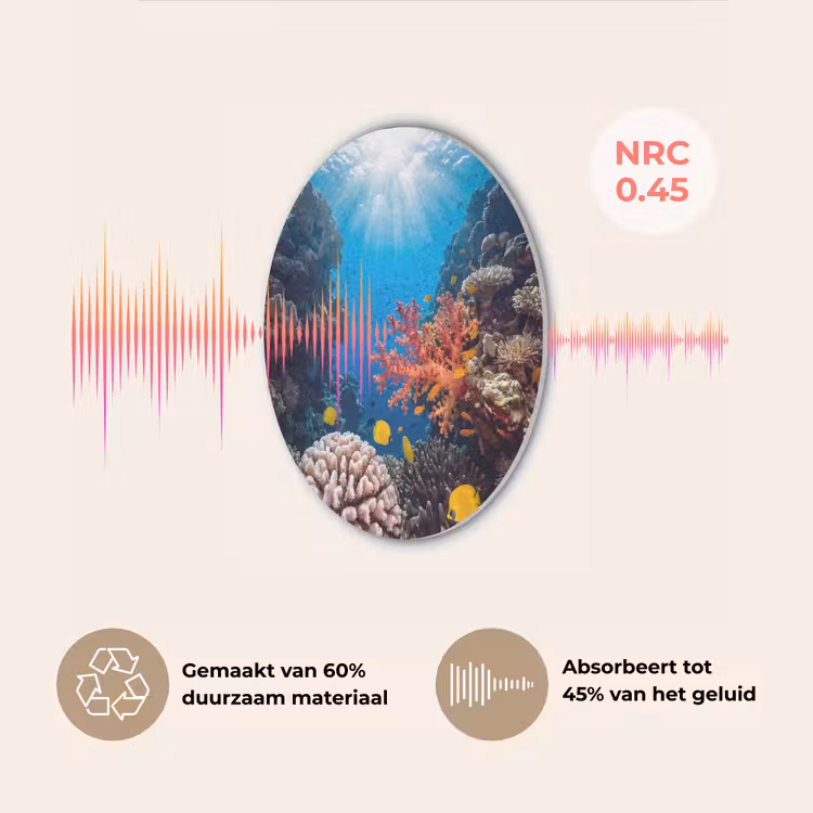Zee - Koraalrif - Natuur - Levendig - Blauw Akoestische PET Vilt - Rond klein -USP_NL