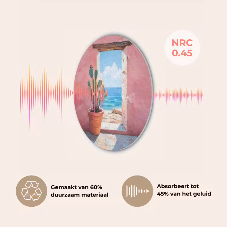 Zee - Roze - Cactus Akoestische PET Vilt - Rond klein -USP_NL