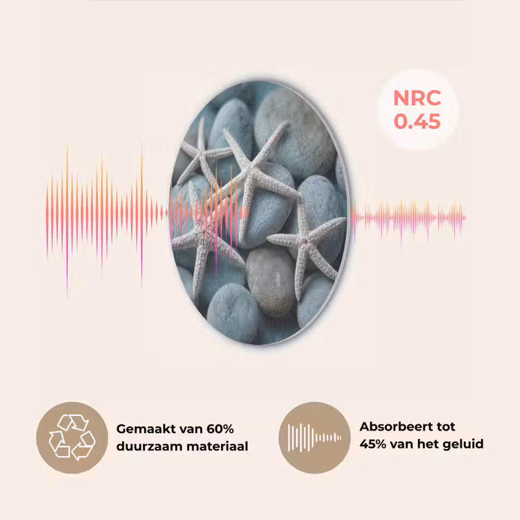Zeesterren - Stenen - Wit Akoestische PET Vilt - Rond klein -USP_NL