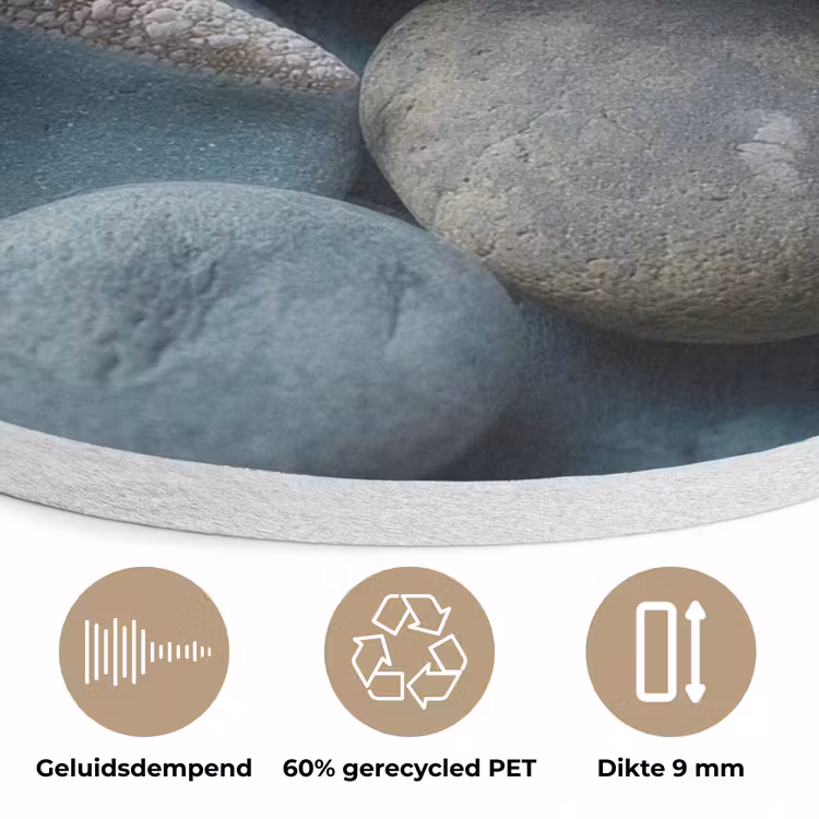 Zeesterren - Stenen - Wit Akoestische PET Vilt - Rond klein -closeup_NL