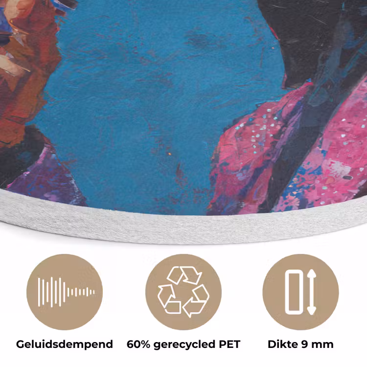 Zingende man - Glitterjas - Microfoon Akoestische PET Vilt - Rond klein -closeup_NL