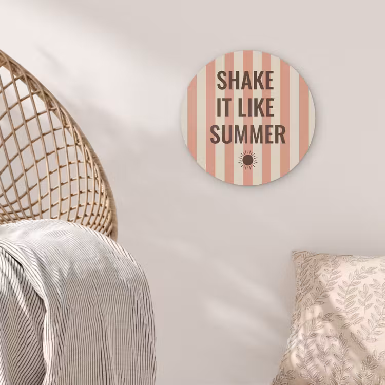 Zomer - Quote - Strepen Akoestische PET Vilt - Rond klein -sfeer4