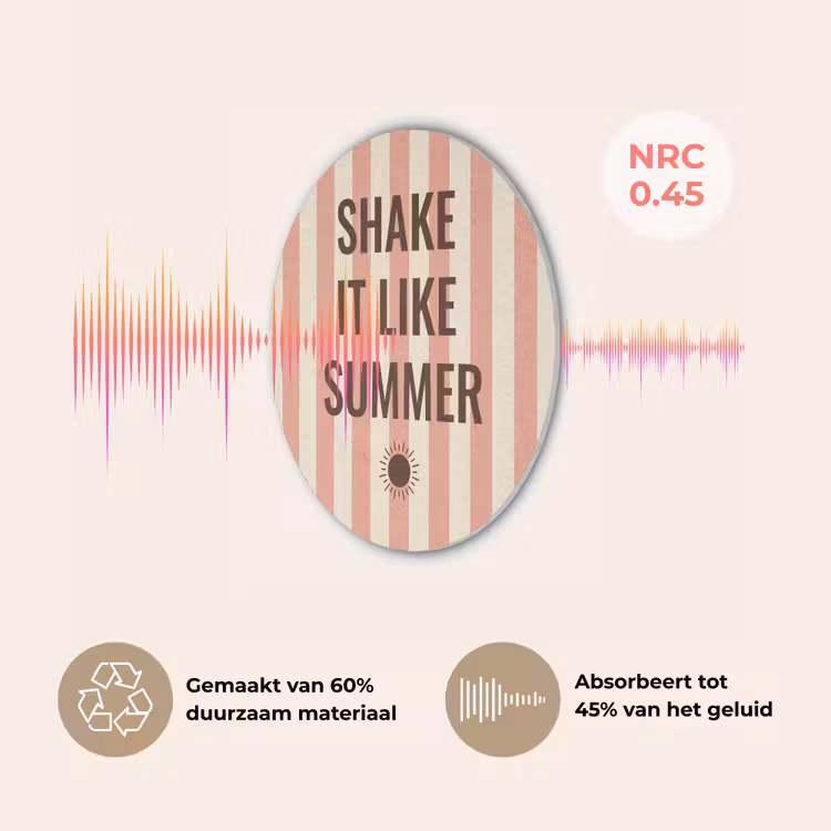 Zomer - Quote - Strepen Akoestische PET Vilt - Rond klein -USP_NL