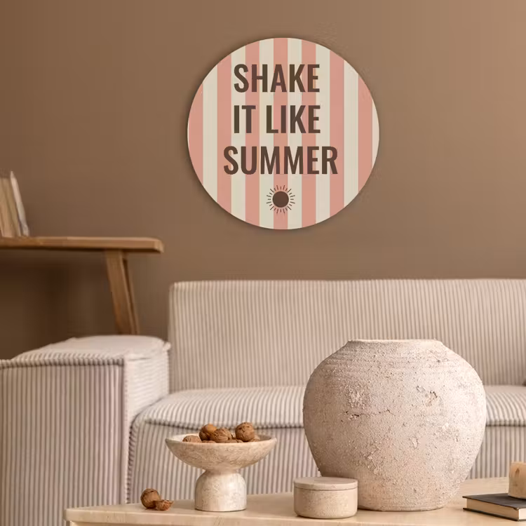Zomer - Quote - Strepen Akoestische PET Vilt - Rond klein -sfeer1