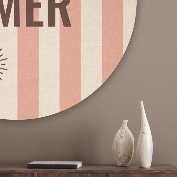 Zomer - Quote - Strepen Akoestische PET Vilt - Rond klein -sfeer5_closeup