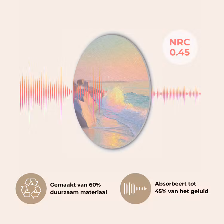 Zomerlicht - Strand - Fonkelende accenten Akoestische PET Vilt - Rond klein -USP_NL