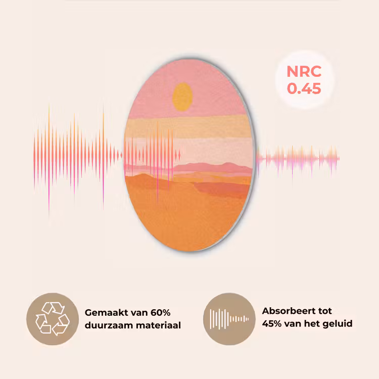 Zon - Abstract - Landschap - Oranje Akoestische PET Vilt - Rond klein -USP_NL