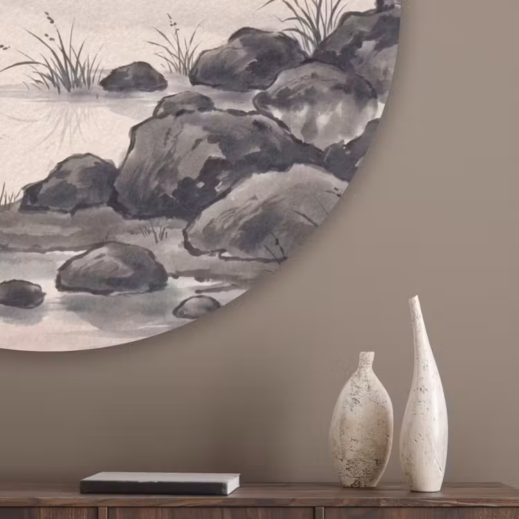 Zon - Japans - Traditioneel Akoestische PET Vilt - Rond klein -sfeer5_closeup