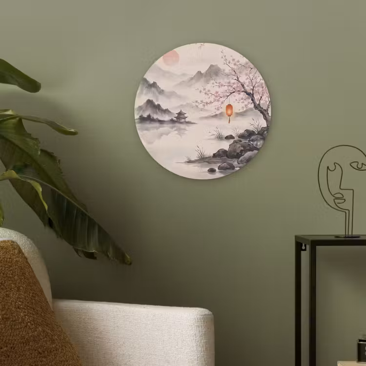 Zon - Japans - Traditioneel Akoestische PET Vilt - Rond klein -sfeer2