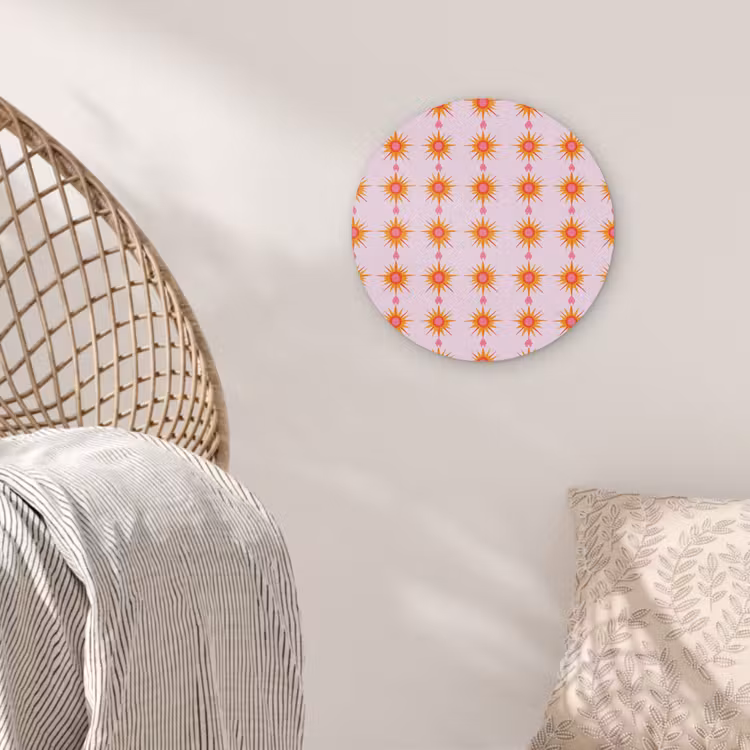 Zon - Motief - Roze Akoestische PET Vilt - Rond klein 838 -sfeer4