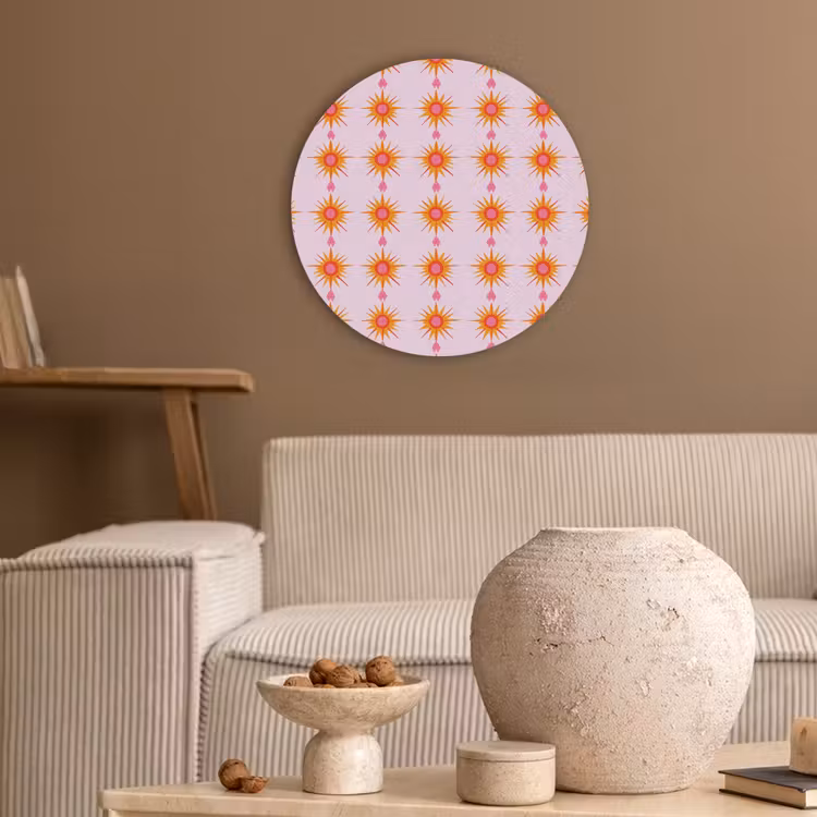 Zon - Motief - Roze Akoestische PET Vilt - Rond klein 838 -sfeer1