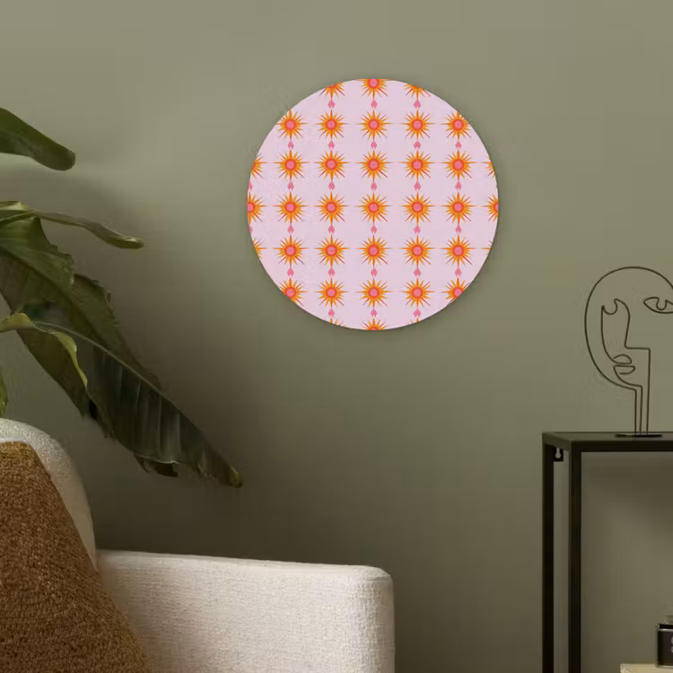 Zon - Motief - Roze Akoestische PET Vilt - Rond klein 838 -sfeer2