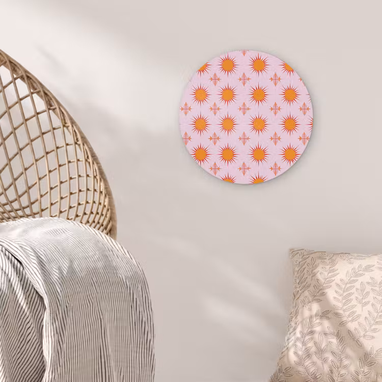 Zon - Patroon - Roze Akoestische PET Vilt - Rond klein 838 -sfeer4