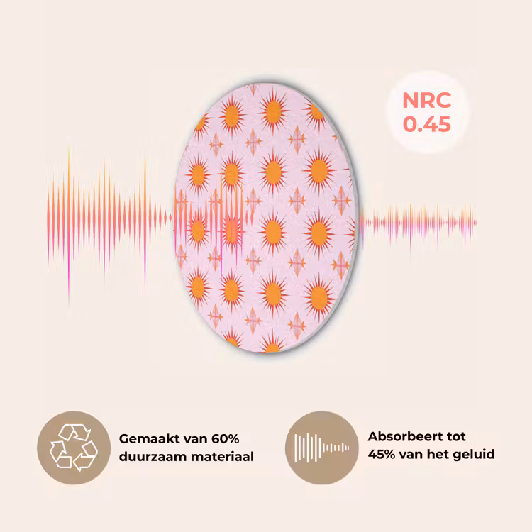 Zon - Patroon - Roze Akoestische PET Vilt - Rond klein 838 -USP_NL