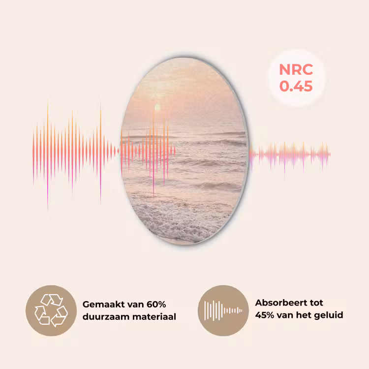 Zon - Strand - Roze Akoestische PET Vilt - Rond klein -USP_NL