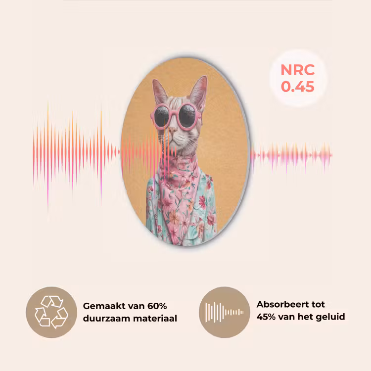 Zonnebril - Kat - Sjaal - Bloemen Akoestische PET Vilt - Rond klein -USP_NL
