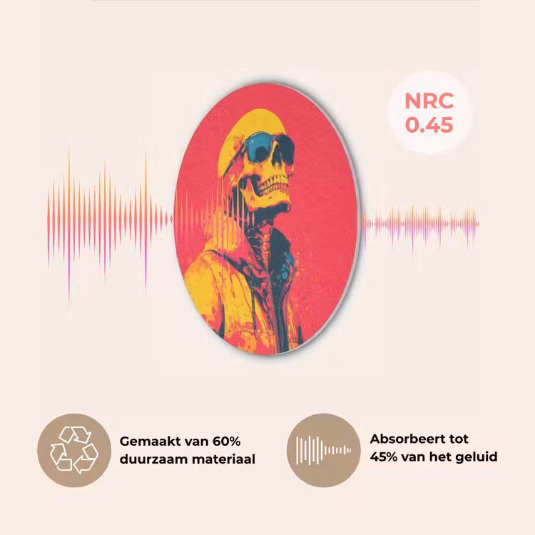Zonnebril - Schedel - Jas - Rood Akoestische PET Vilt - Rond klein -USP_NL
