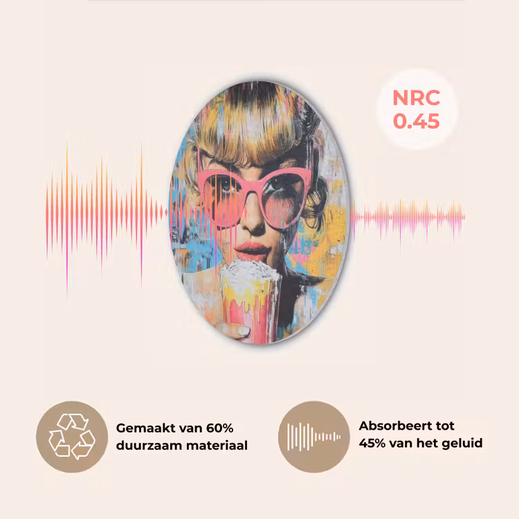 Zonnebril - Vrouw - Kleurrijk - Verfspetters Akoestische PET Vilt - Rond klein -USP_NL