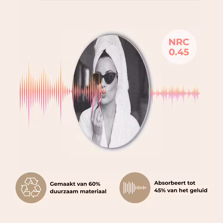 Zonnebril - Vrouw - Zwart - Wit Akoestische PET Vilt - Rond klein -USP_NL