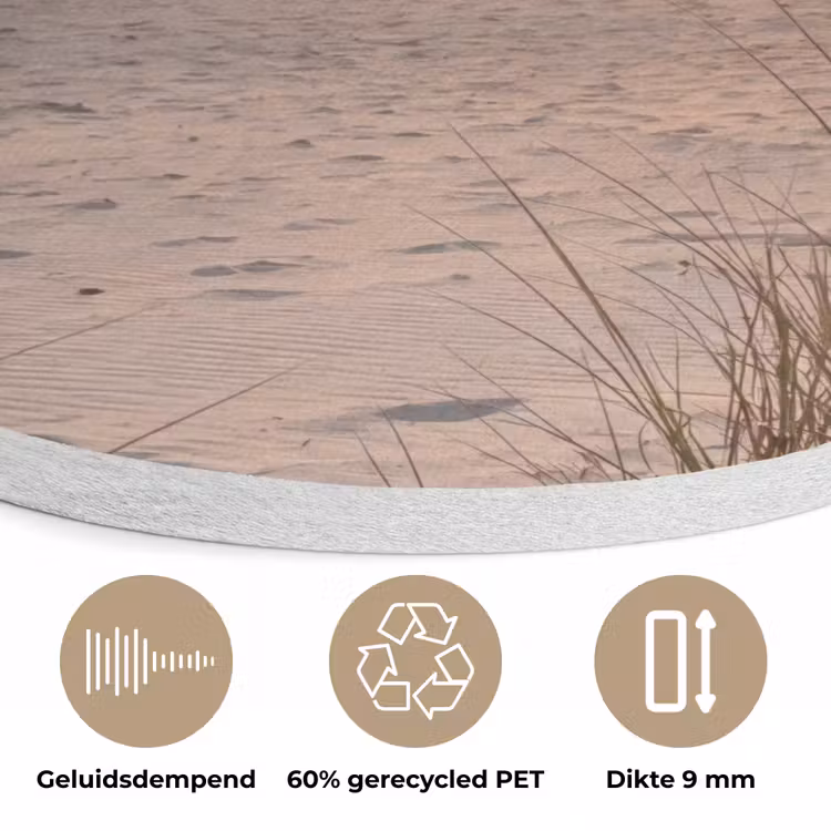 Zonsondergang - Duinen - Zee Akoestische PET Vilt - Rond klein -closeup_NL