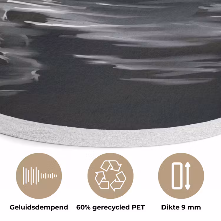 Zwaan - Water - Natuur - Realistisch - Wit Akoestische PET Vilt - Rond klein -closeup_NL