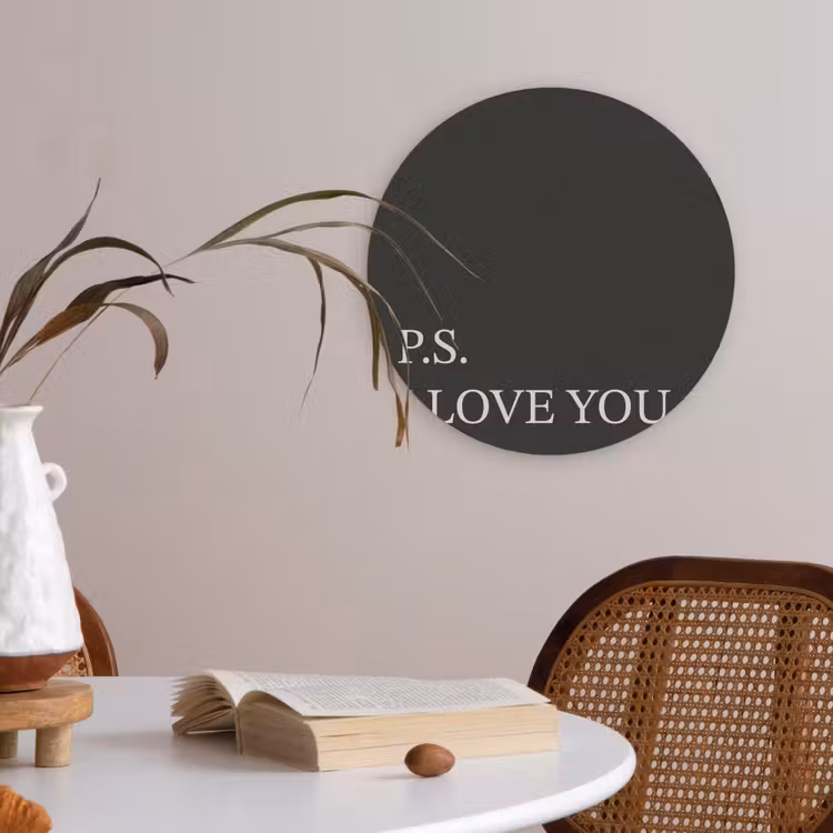 Zwart - Minimalistisch - Valentijn Akoestische PET Vilt - Rond klein -sfeer3