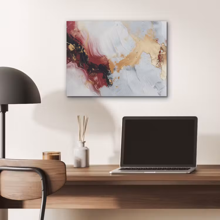 Rood - Abstract - Goud - Modern PET vilt klein -sfeer5
