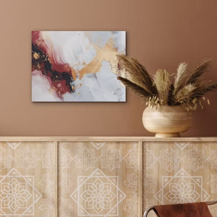 Rood - Abstract - Goud - Modern PET vilt klein -sfeer4