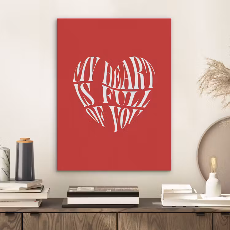 Rood - Hart- Tekst - Valentijn PET vilt klein -sfeer1