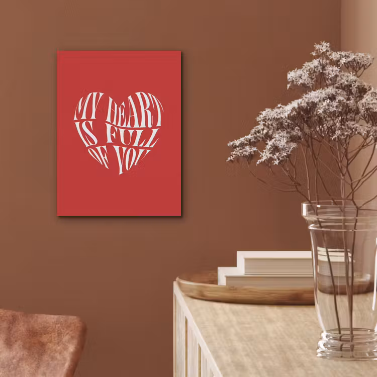 Rood - Hart- Tekst - Valentijn PET vilt klein -sfeer4